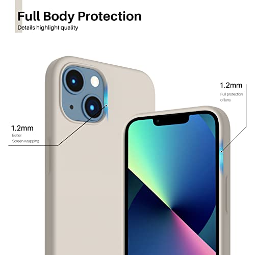 Compatible with iPhone 13 Case 6.1, Slim Liquid Silicone 3 Layers Full Covered Soft Gel Rubber Case Cover