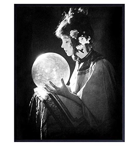 Gothic Wall Art  Crystal Ball Goth Creepy Fortune Teller, Psychic