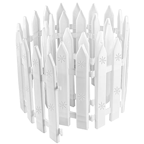 Christmas Tree White Plastic Picket Fence