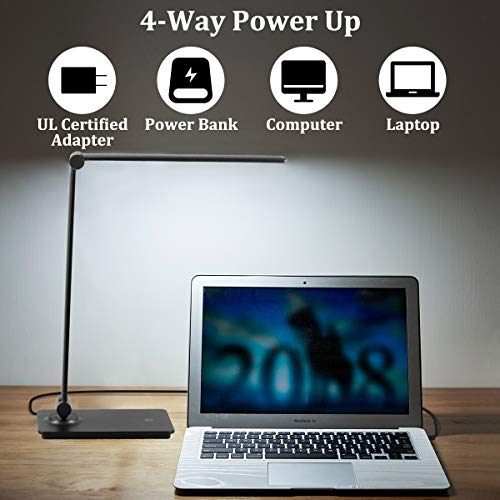 LED Desk Lamp, Touch Desk Lamps with 3 Levels Brightness, Dimmable Office Reading Lamp with Adjustable