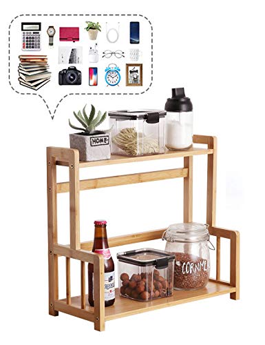 Bamboo Spice Rack Storage Shelves-2 & 3 Tier