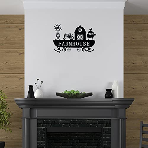 Metal Farmhouse Rustic Farm Sign for Home Decor- Black