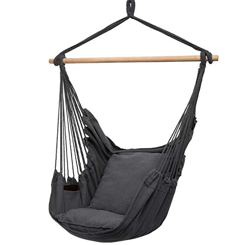 Hanging Rope Swing, Max 320 Lbs, 2 Seat Cushions Included