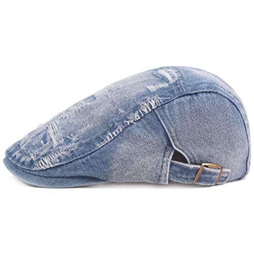 Men's Denim Newsboy Beret Hat Flat Ivy Gatsby Cabbie Driving Cap