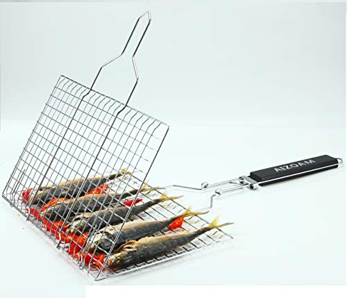 Portable Stainless Steel BBQ Barbecue Grilling Basket