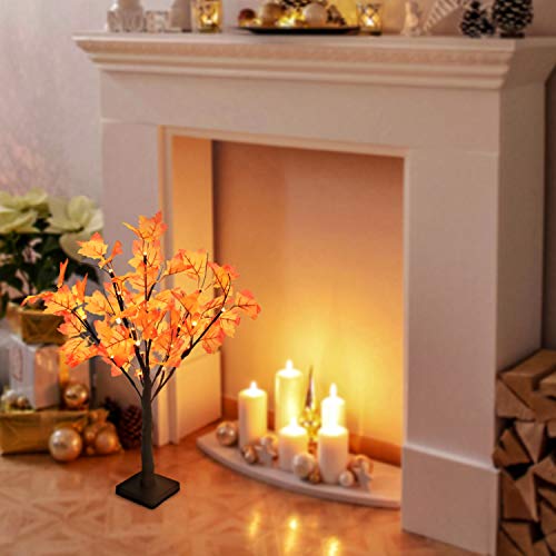 Lighted Artificial Fall Maple Tree-23-Inch Battery Operated