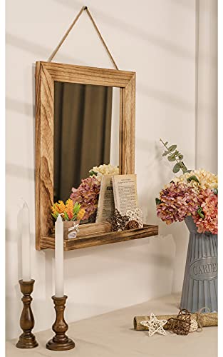 Wall Mirror w/ Shelf, 20 x 16 inch Farmhouse Decoration