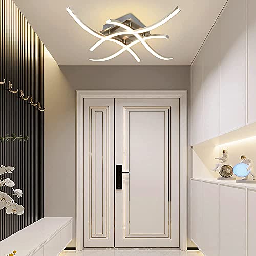 4-Light Modern LED Ceiling Light, 18W Curved Design