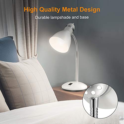 Eye Caring Metal Desk Lamp, Adjustable Goose Neck