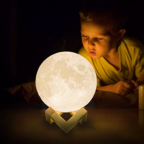 Moon Lamp Night Light  USB Charging & Touch Control Brightness Warm & Cool White