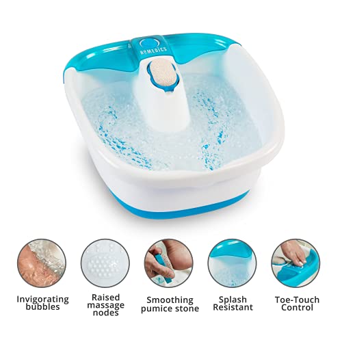 Bubble Mate Foot Spa, Toe Touch Controlled Foot Bath w/ Invigorating Bubbles & Splash Proof