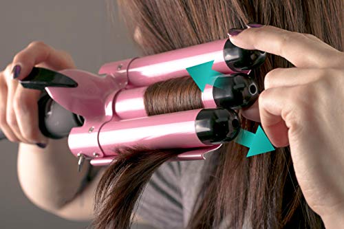 Three Barrel Curling Iron Wand w/ LCD Temperature Display