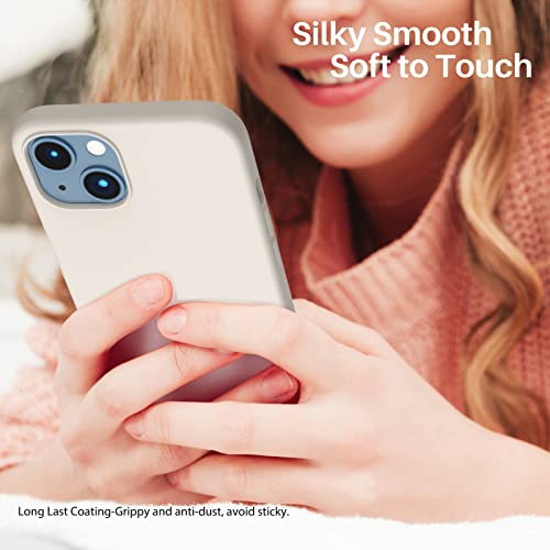 Compatible with iPhone 13 Case 6.1, Slim Liquid Silicone 3 Layers Full Covered Soft Gel Rubber Case Cover