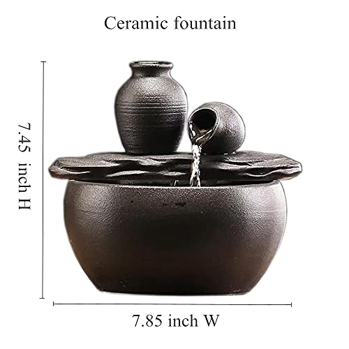 Ceramic Fountain for Home Decoration- Black