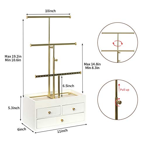 3 Tier Jewelry Metal Tree Stand Organizer