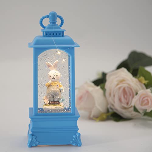 Easter Bunny Snow Globe Music Box Decor 3 AA Battery or USB Powered