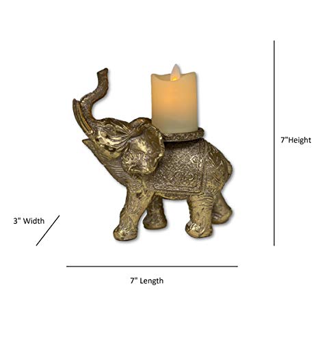 Lucky Decorative Elephant w/ LED Flameless Candle