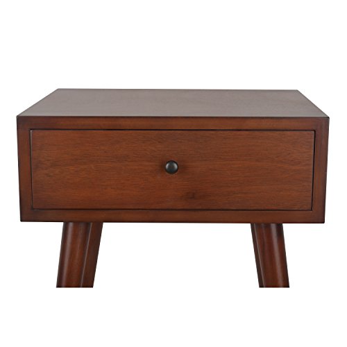 Century One Drawer Side Table Wood