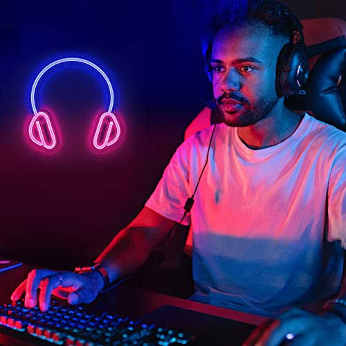 Headphone Neon Sign - Neon Lights for Game Room Wall Decor