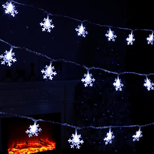 2 Pack Christmas Snowflakes Lights -  50LED 24FT