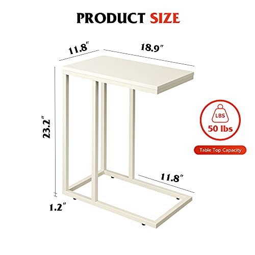 C Shaped End Table for Sofa Couch & Bed