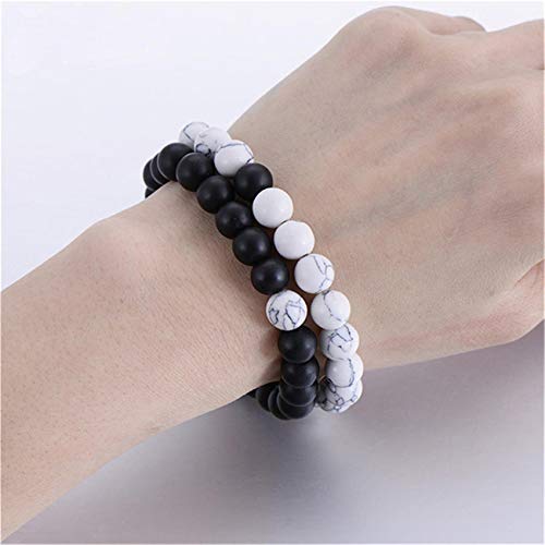 Men Women Lava Bracelet Beads Bracelet Bangle Stretch Stone Beads Bracelets Friendship Couples Gifts,