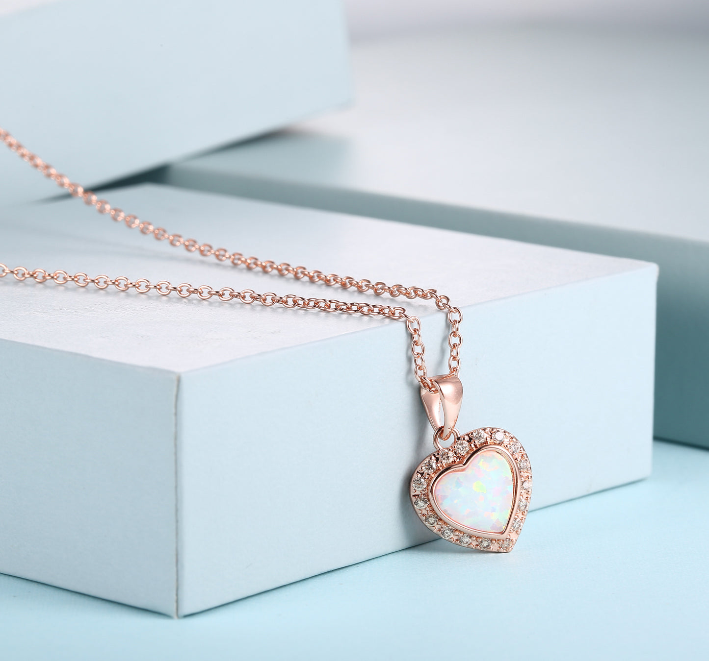 Heart Necklace for Women in 18k Rose Gold Overlay