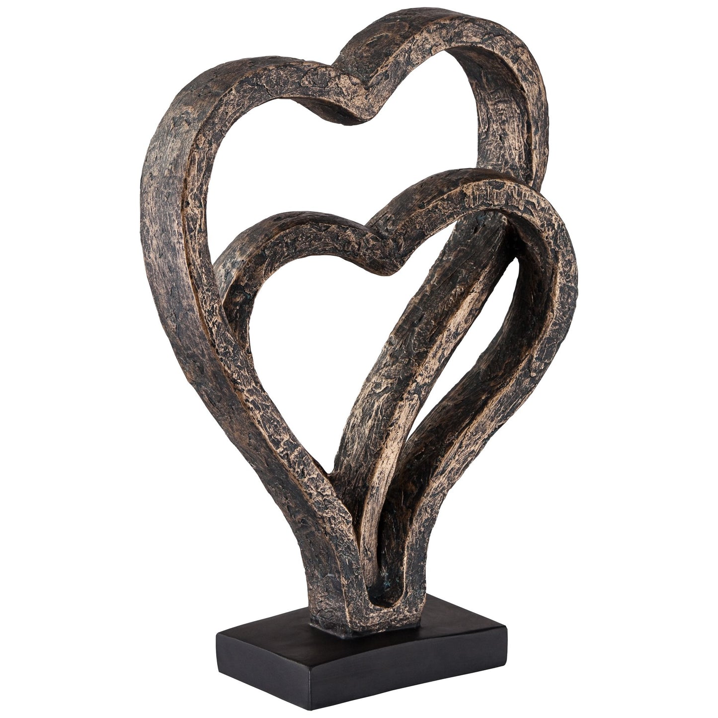 Interlocking Hearts 11 3/4" High Bronze Finish Sculpture