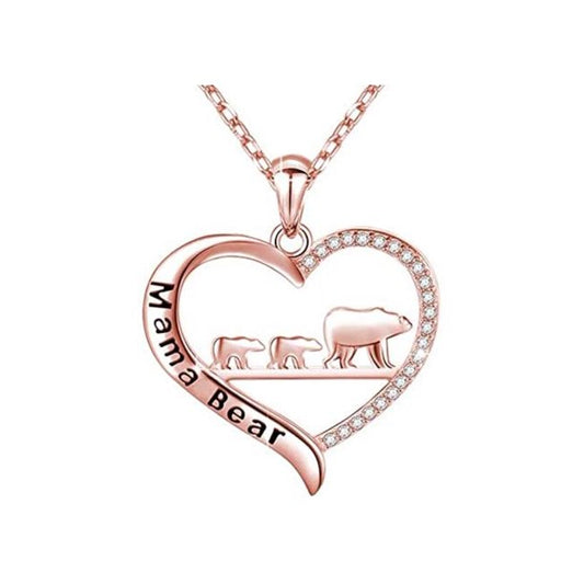 Mama Bear Necklace Perfect Gift for Wife/ Mom Mother's Day Gift- Rose Gold_2