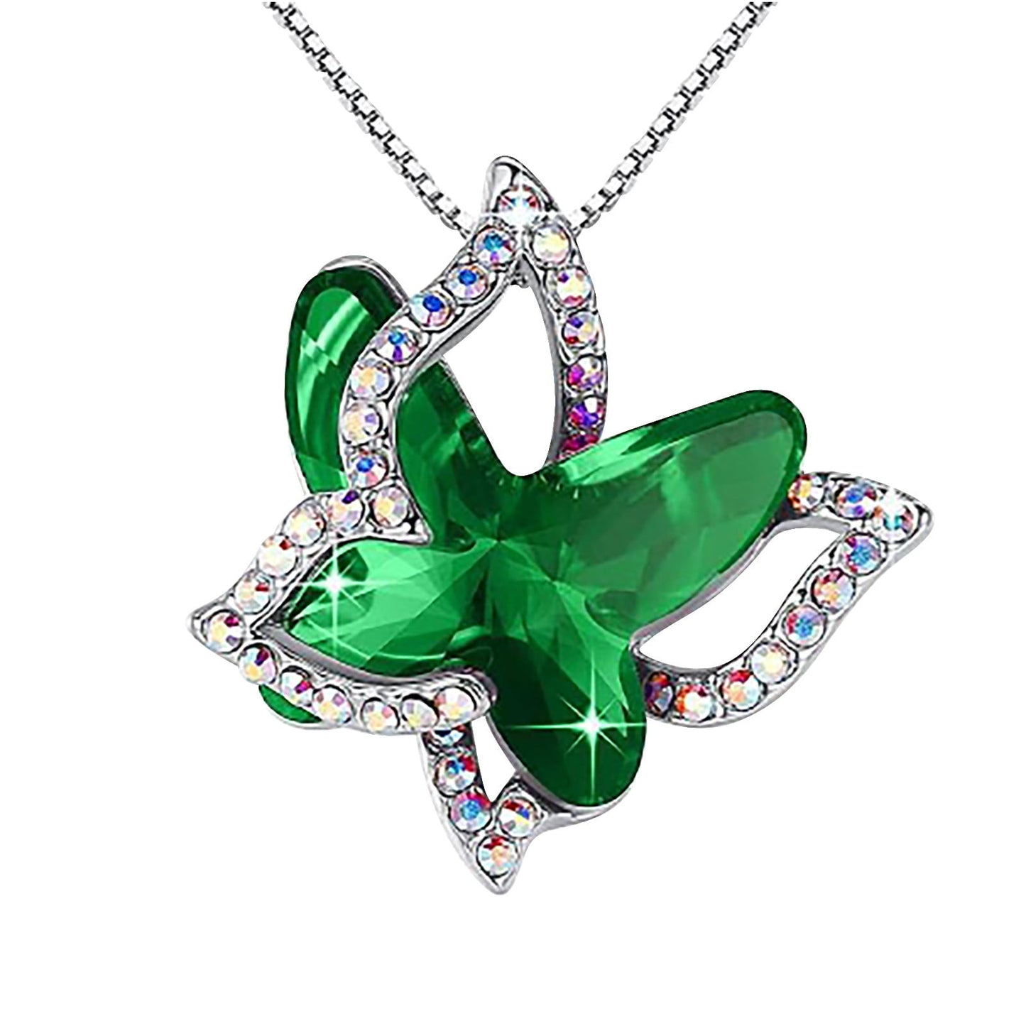 Crystal Butterfly Necklace for Women