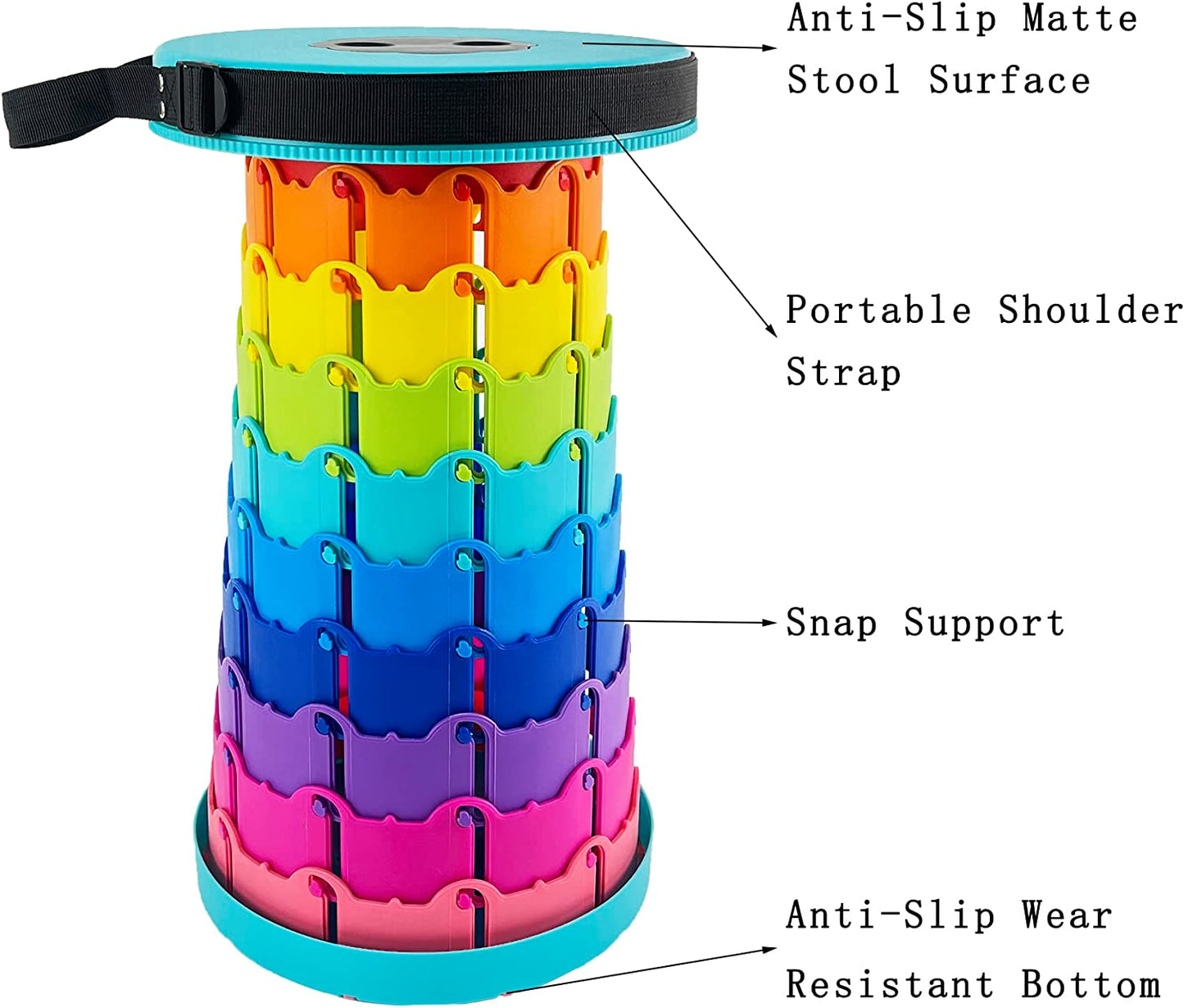 Lightweight Folding Stool Upgraded Collapsible, Retractable Stool w/ Load Capacity 400lbs