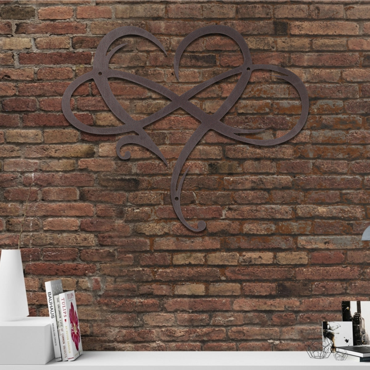 Metal Infinity Heart Hang Art Sculpture for Home Decoration