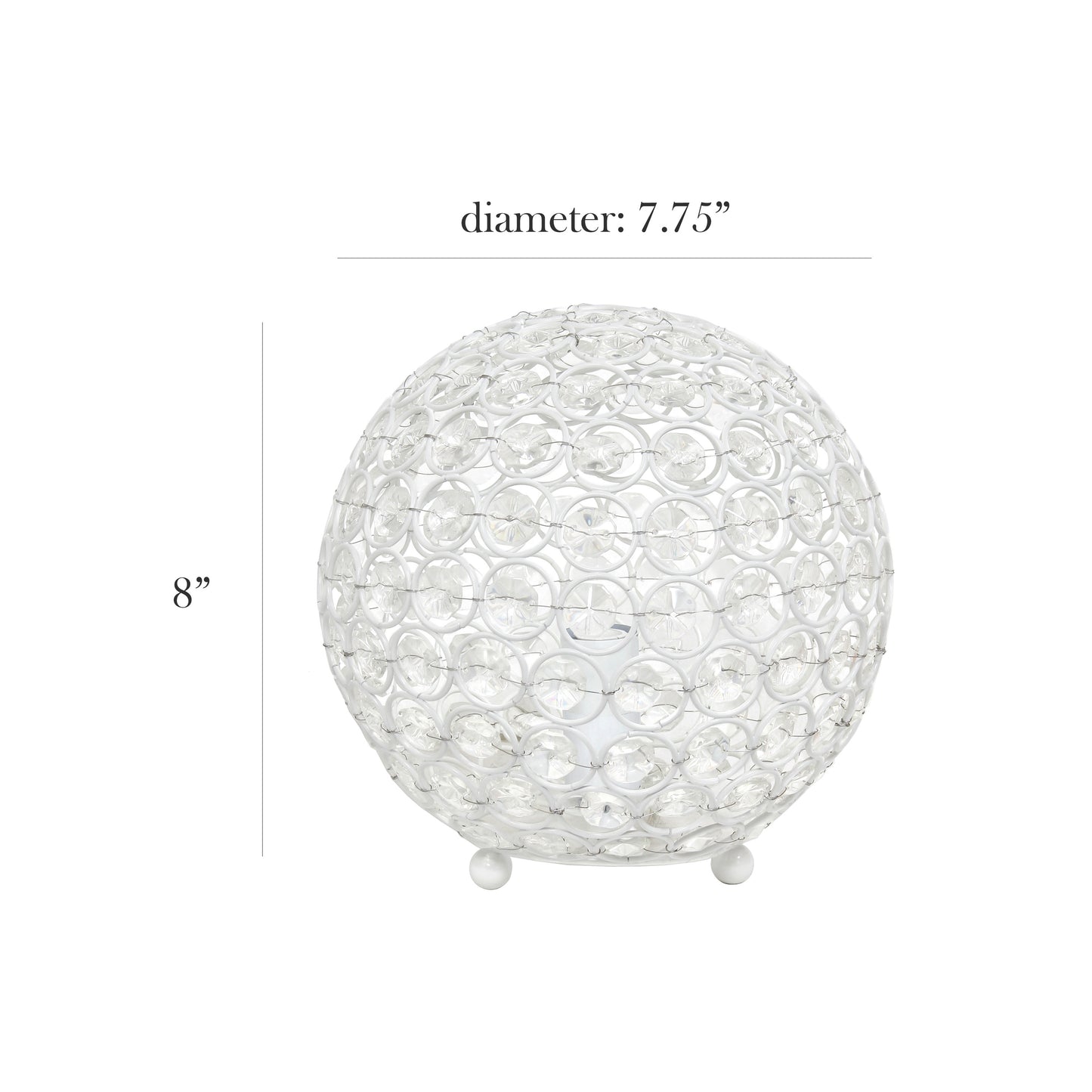 Elegant Designs Elipse 8 Inch Crystal Ball Sequin Table Lamp