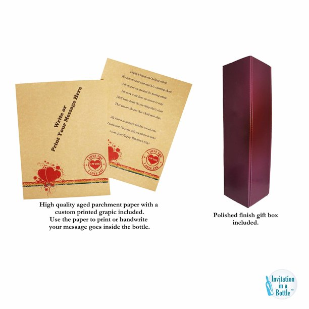 Letter in a Bottle Personalized Gift for Valentines Day, Wedding Anniversary