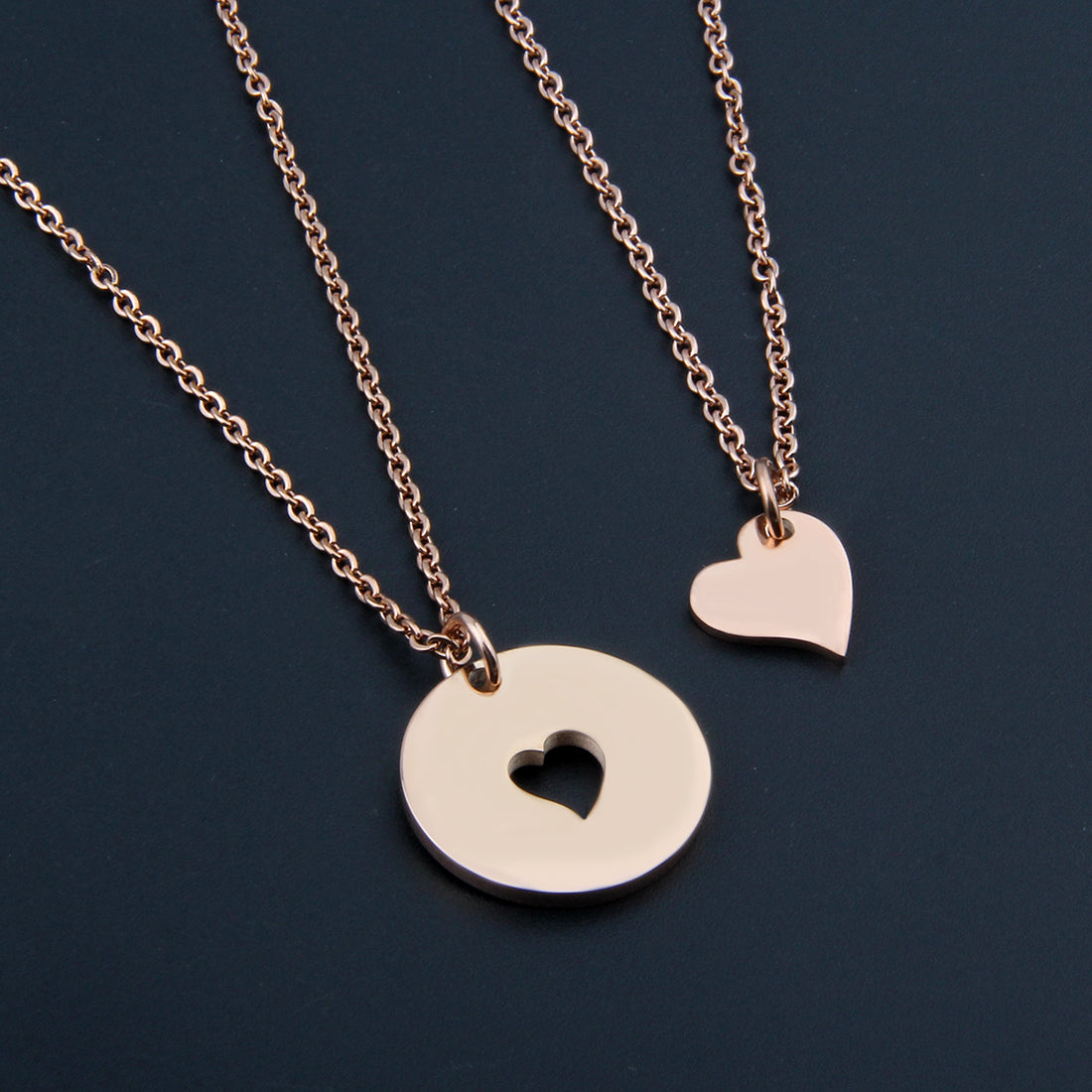 Mother and Daughters Necklace Set- Rose Gold