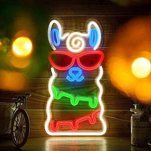 LED Alpaca Neon Light Wall Decoration USB Operated