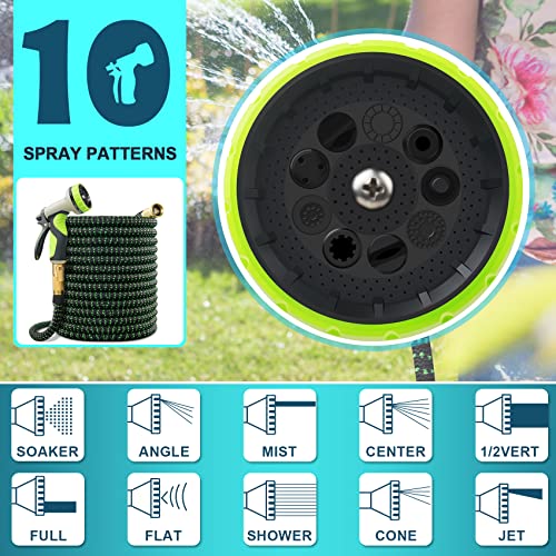 100ft Garden Expandable Hose w/ 10 Function Spray Nozzle