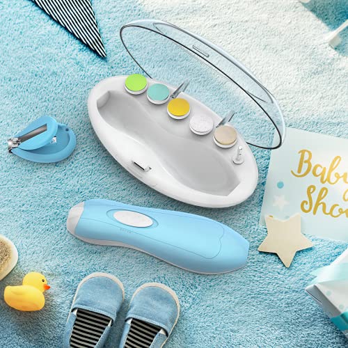 Electric Baby Nail Filer & Baby Nail Clippers w/ Light Set