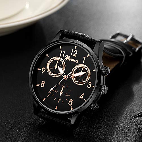 6 Pack Men's Leather Quartz Wrist Watch