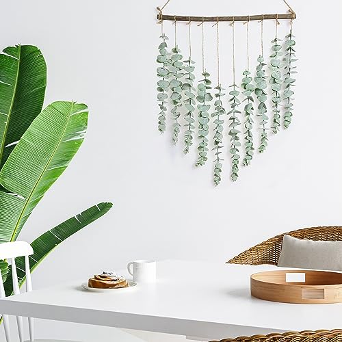 Bathroom Decor Artificial Eucalyptus Hanging Wall Decor - 22.7'' Fake Eucalyptus Greenery Leaves Stems Wall