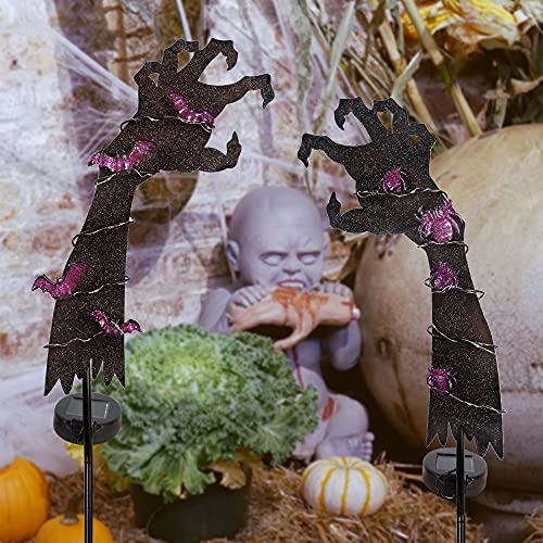 2 Sets Solar Halloween Ghost Hand Yard Decorations