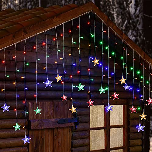 150 LED Icicle Christmas Lights w/ Stars