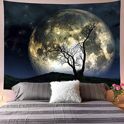 Moon Galax Tree Tapestry Starry Sky Mystic Psychedelic Art WAll Decoration