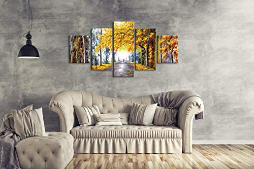 Modern Autumn Love Picture by Oil Paintings for Home Decor 5 Panels Framed