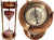7" Nautical Brass Sand Timer Hourglass w/ Maritime Brass Compass Table Decoation