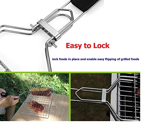 Portable Stainless Steel BBQ Barbecue Grilling Basket