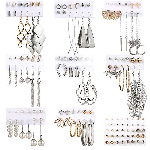 68 Fashion Dangle Earrings for Women (Gold and Silver)