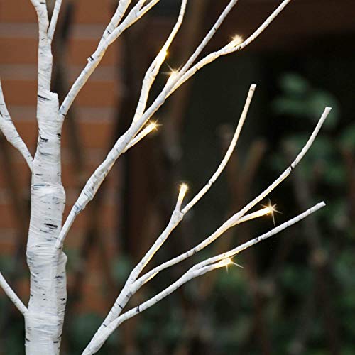 2FT 24LT Warm White LED Battery Operated Birch Tree Light w/ Timer