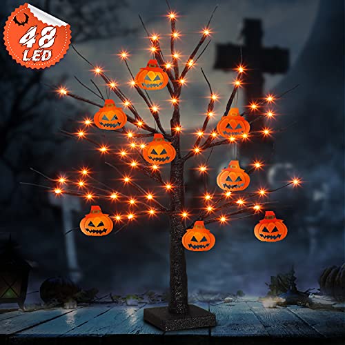 2FT 48 LED Black Halloween Tree for Home Decoration