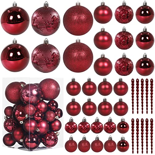 45pcs Christmas Ball Ornaments for Christmas Trees Decorations